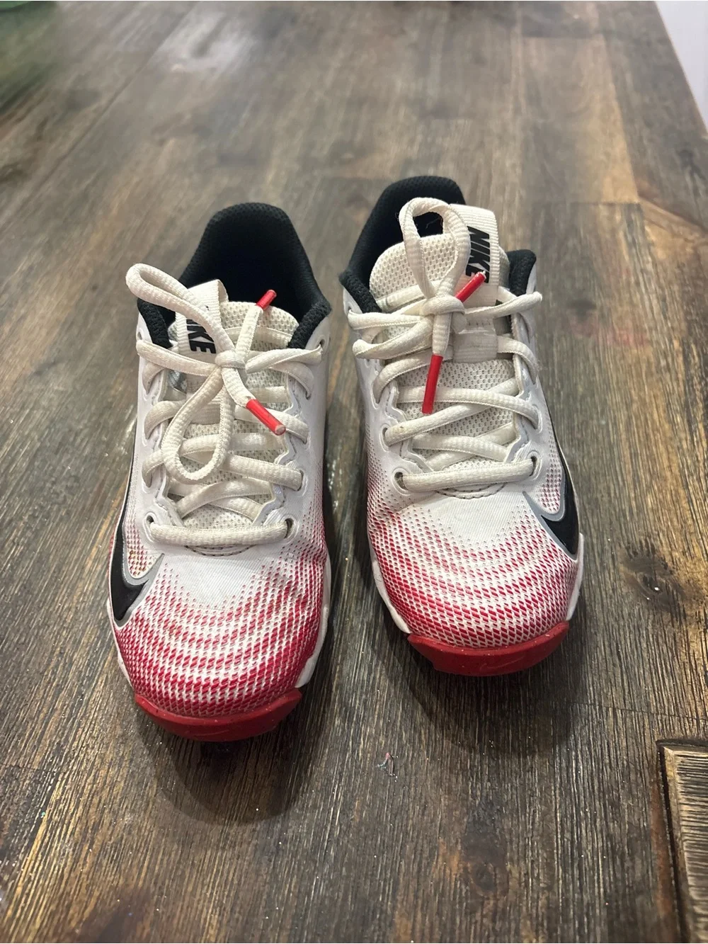 Nike Kids White, Black and Red Cleats